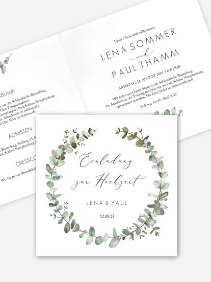 Hochzeitseinladung Green Minimal