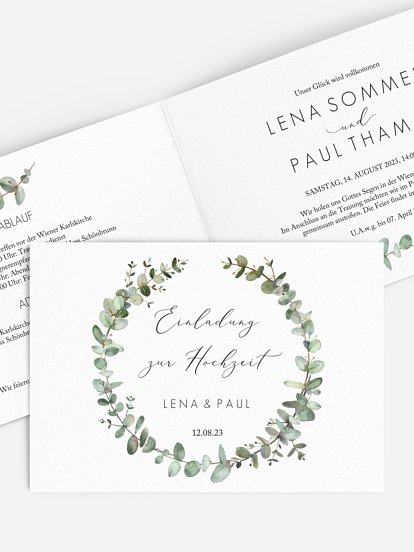 Hochzeitseinladung Green Minimal