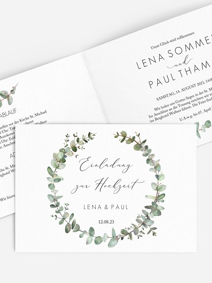 Hochzeitseinladung Green Minimal