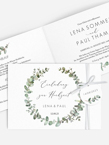 Hochzeitseinladung Green Minimal