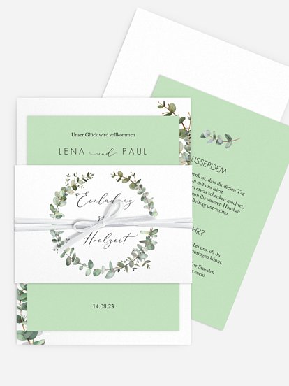 Hochzeitseinladung Green Minimal