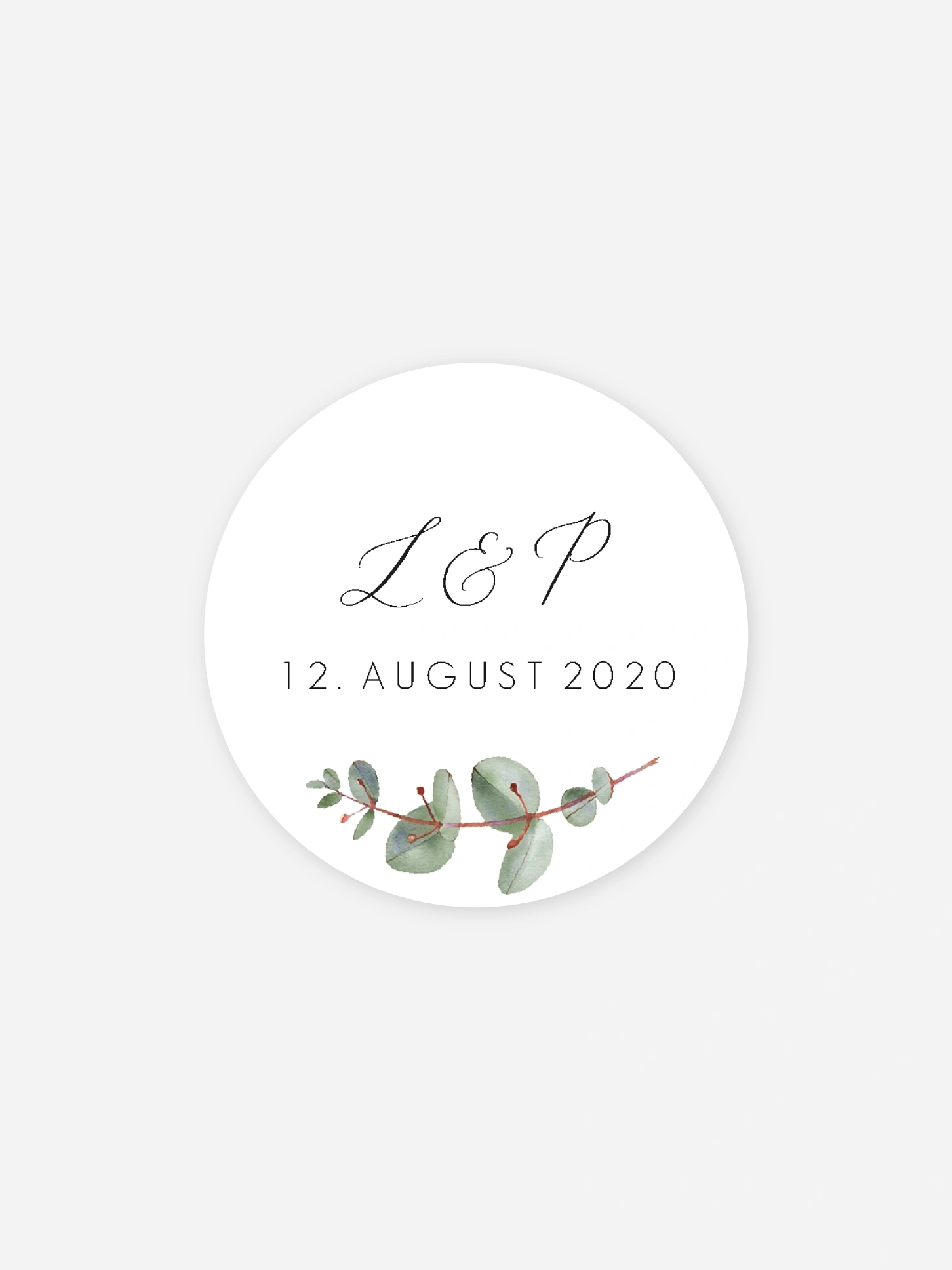 Geschenkaufkleber Hochzeit Green Minimal