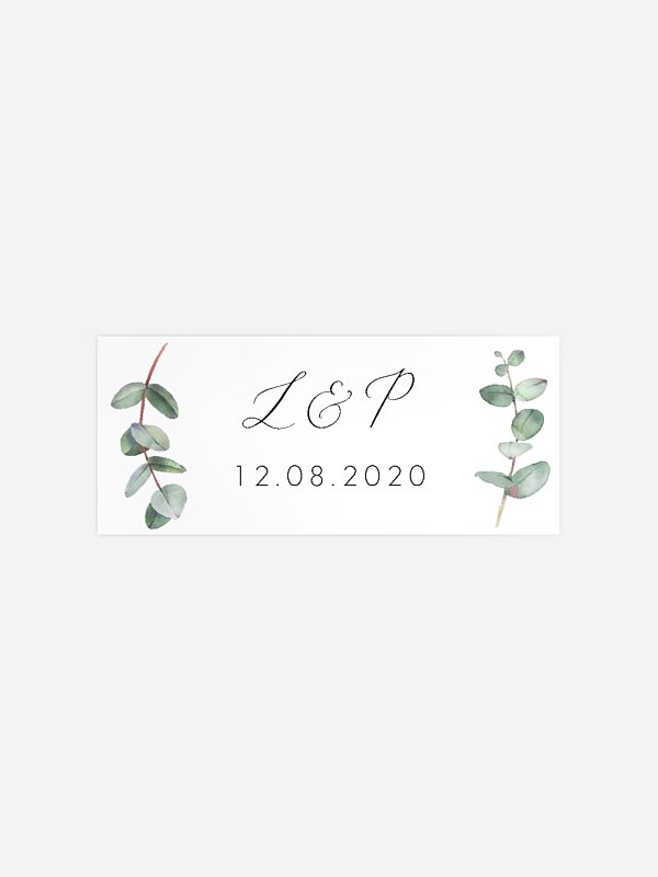 Geschenkaufkleber Hochzeit Green Minimal