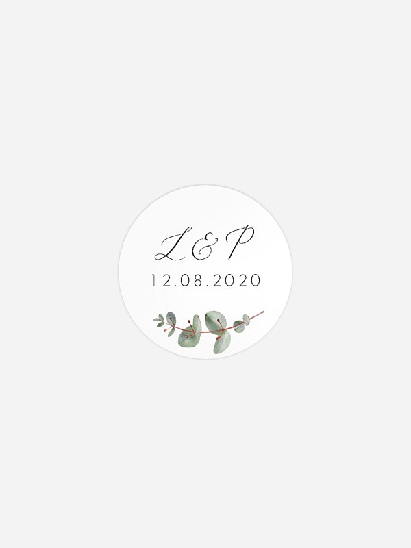 Geschenkaufkleber Hochzeit Green Minimal