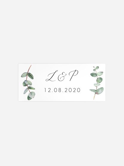 Geschenkaufkleber Hochzeit Green Minimal