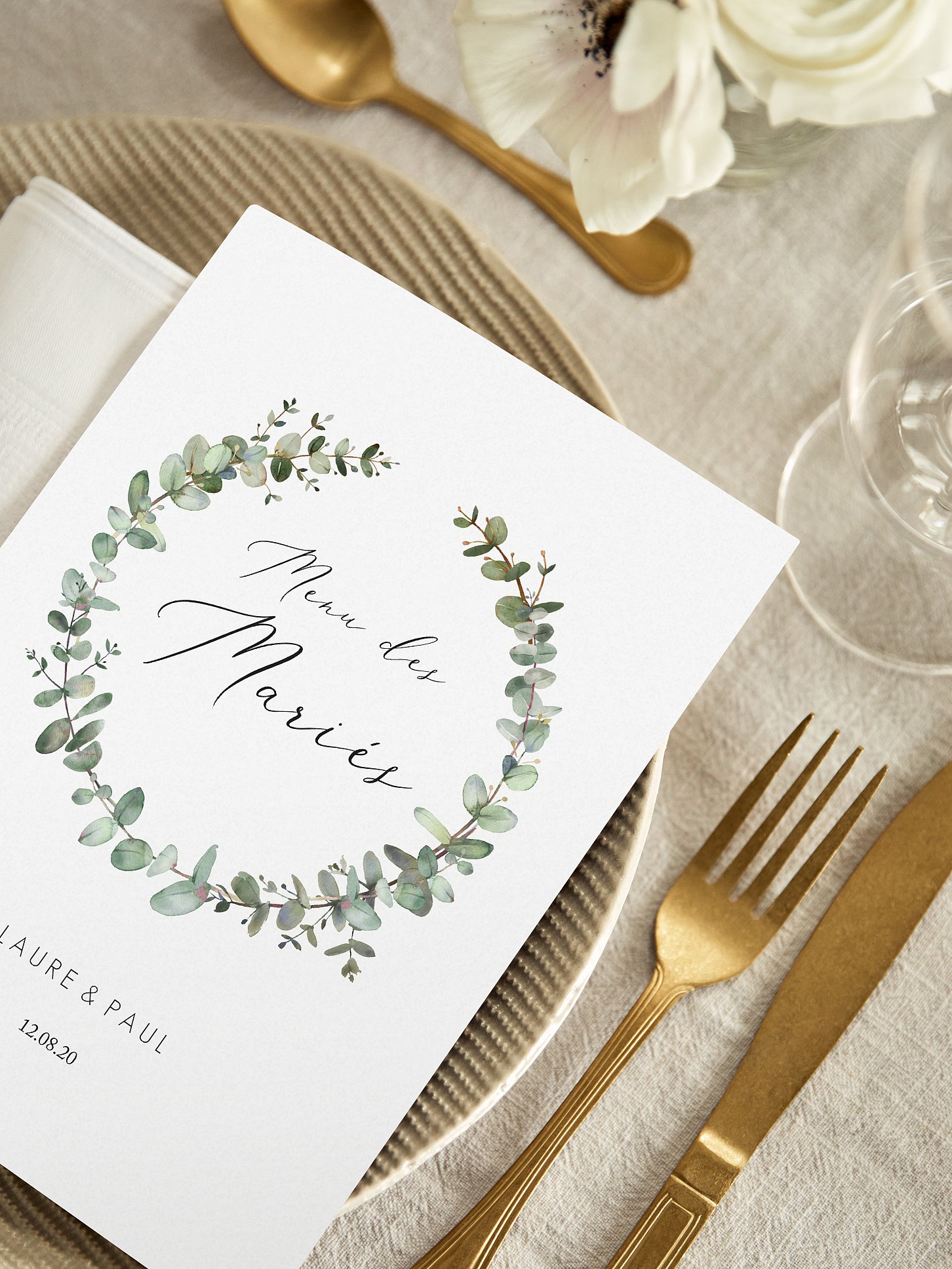 Menu mariage Green Minimal