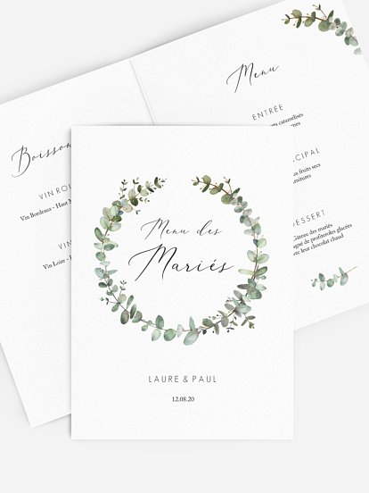 Menu mariage Green Minimal