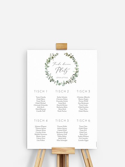 Sitzplan Plakat Green Minimal