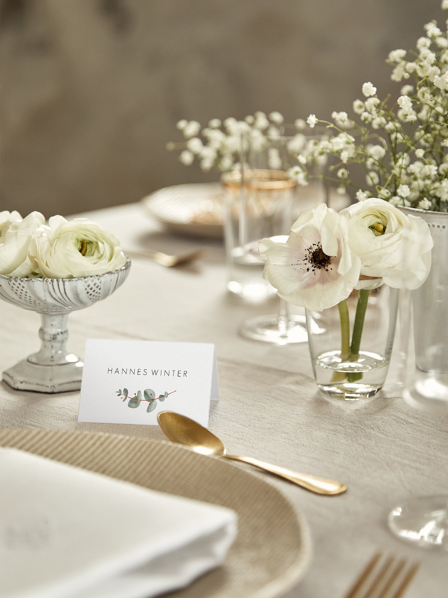 Tischkarte Hochzeit Green Minimal