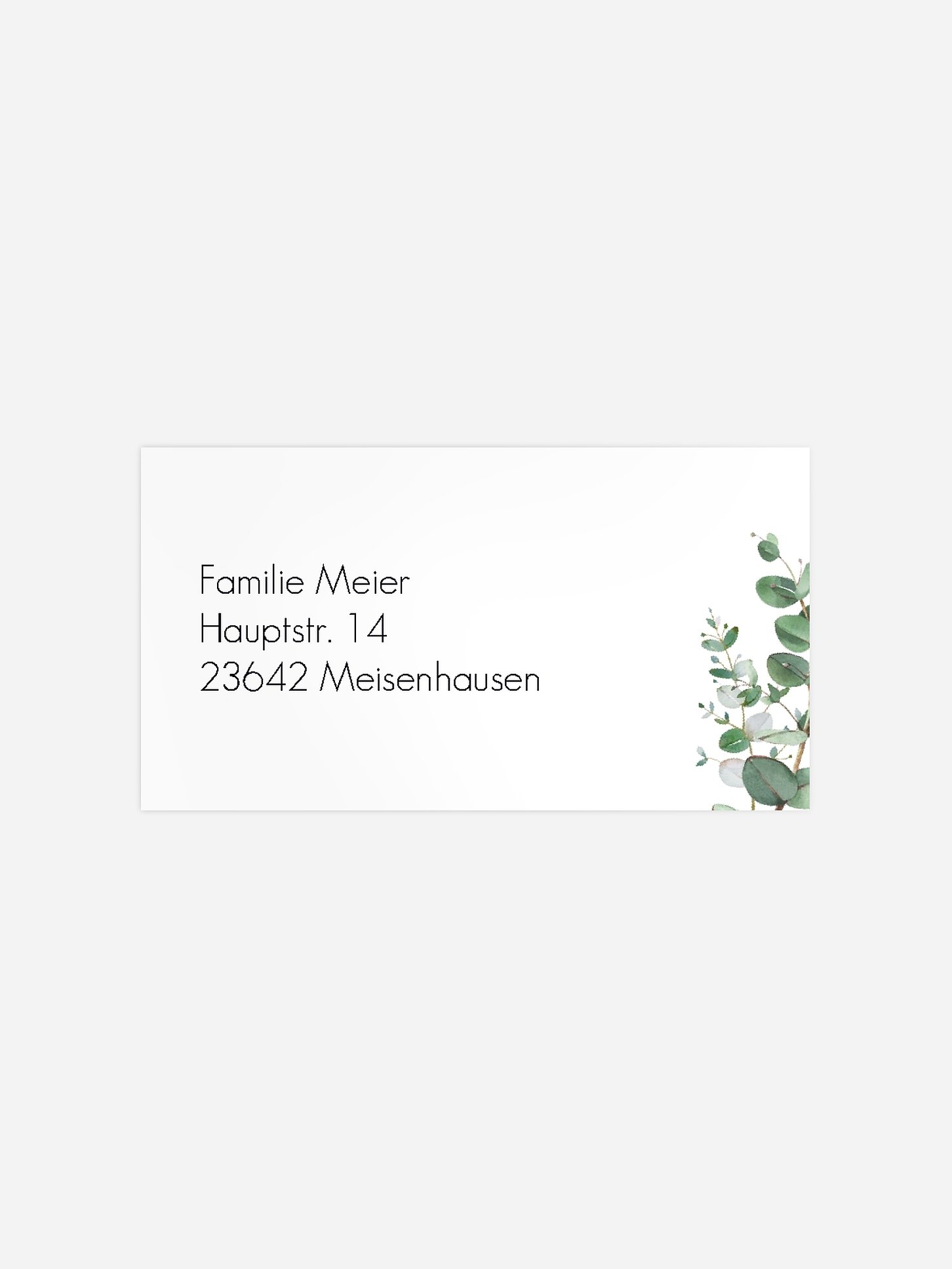 Empfängeraufkleber Trauer Green Minimal