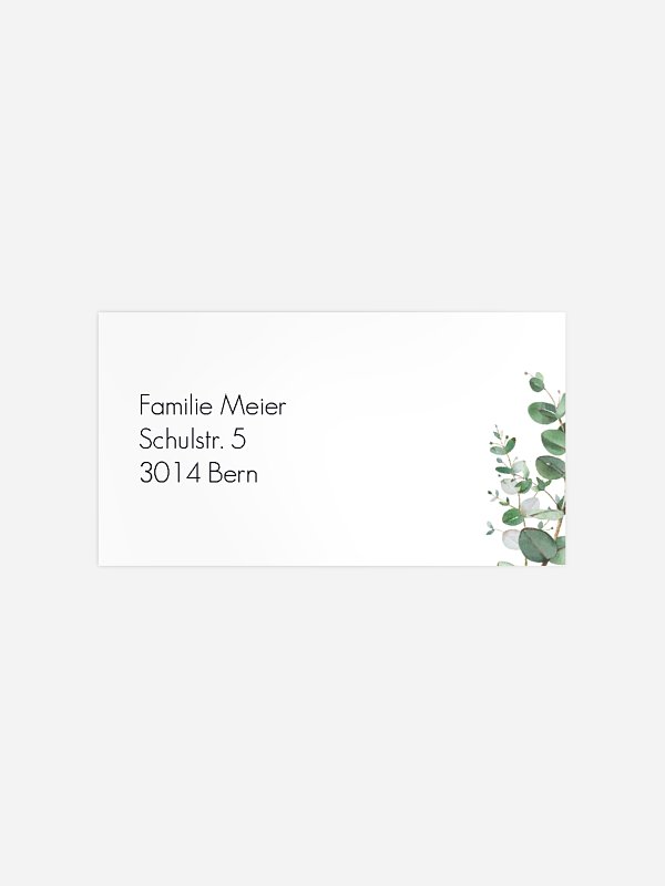 Empfängeraufkleber Trauer Green Minimal