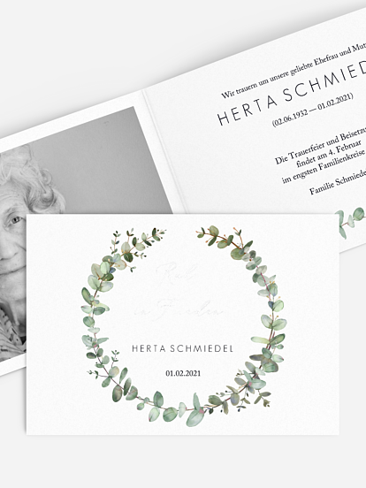 Trauerkarte Green Minimal