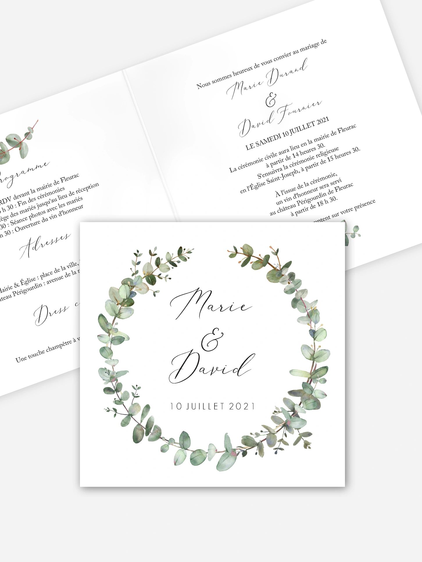 Faire-part de mariage Green Minimal