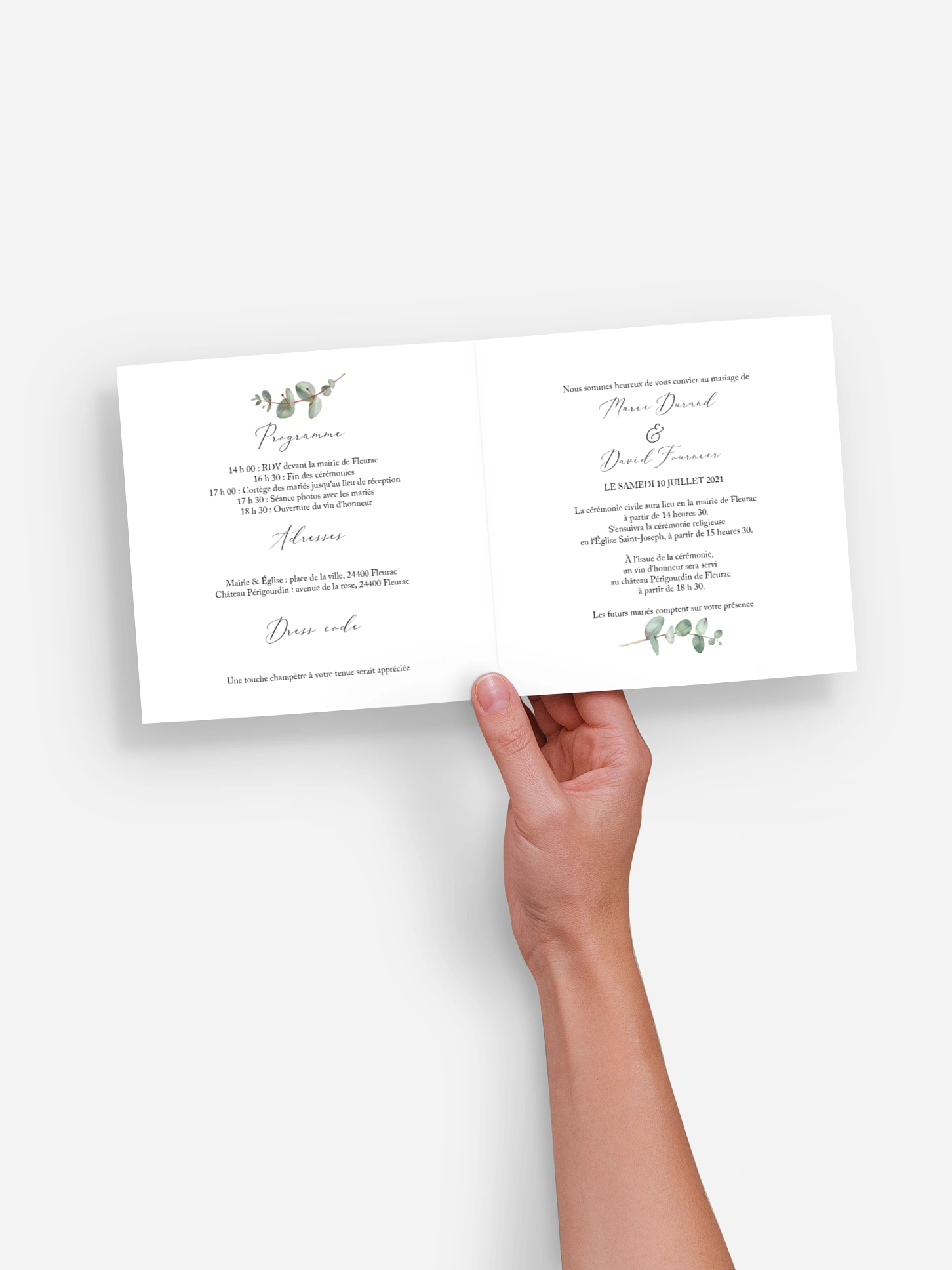 Faire-part de mariage Green Minimal