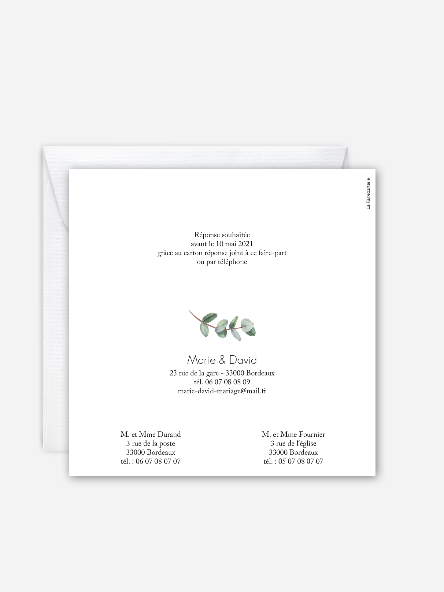 Faire-part de mariage Green Minimal