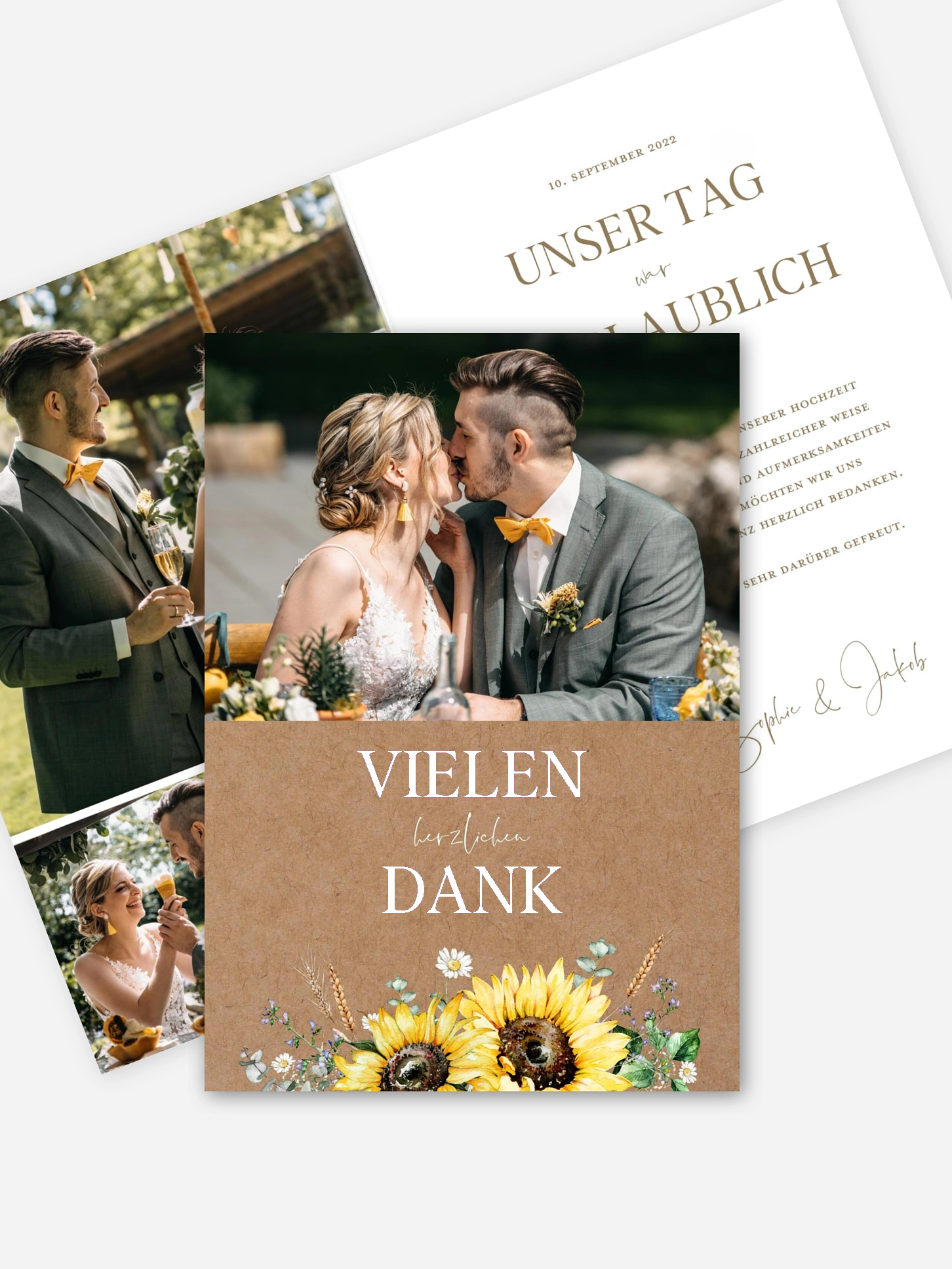 Dankeskarte Hochzeit Sunflower Dream