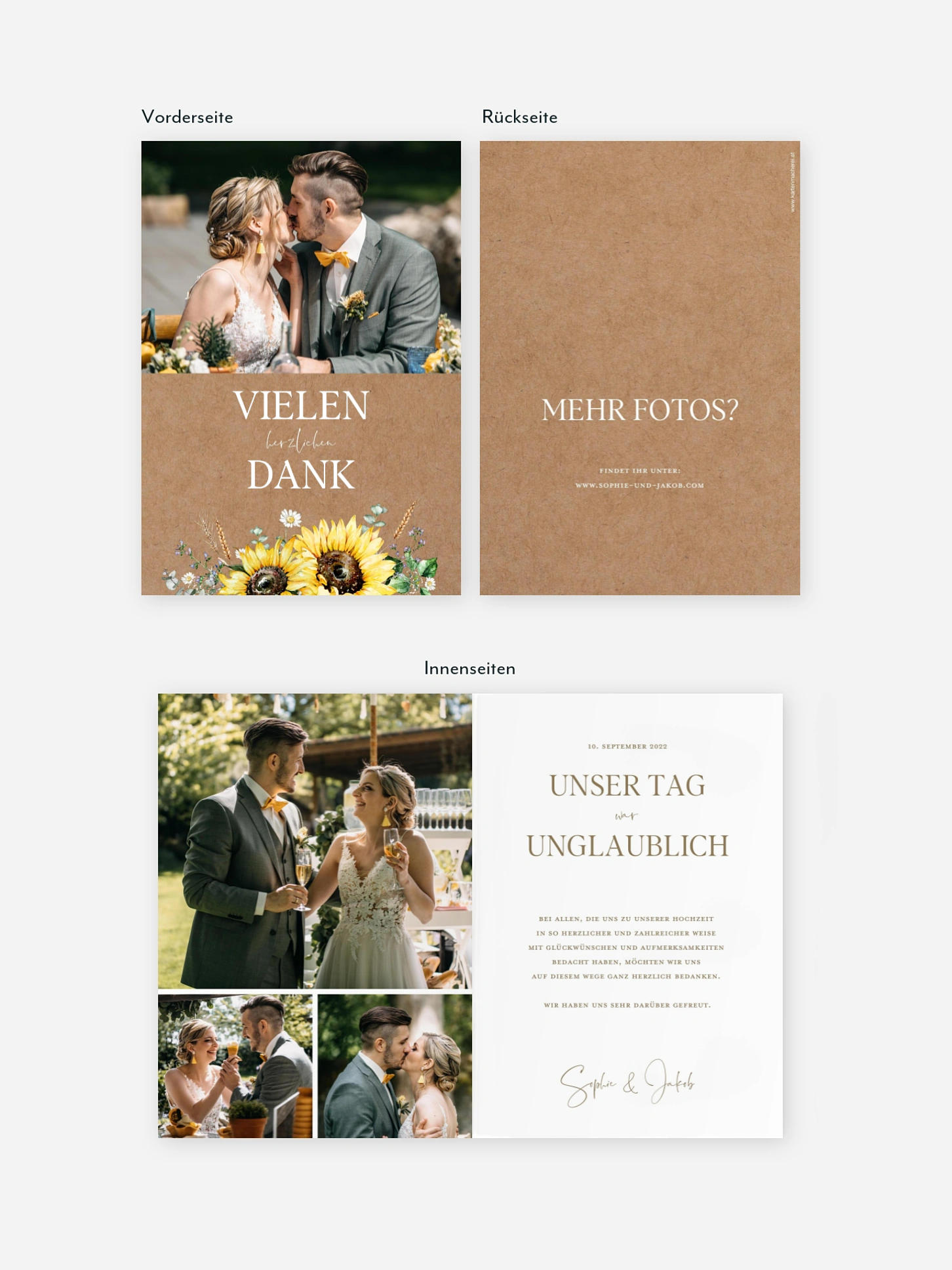 Dankeskarte Hochzeit Sunflower Dream