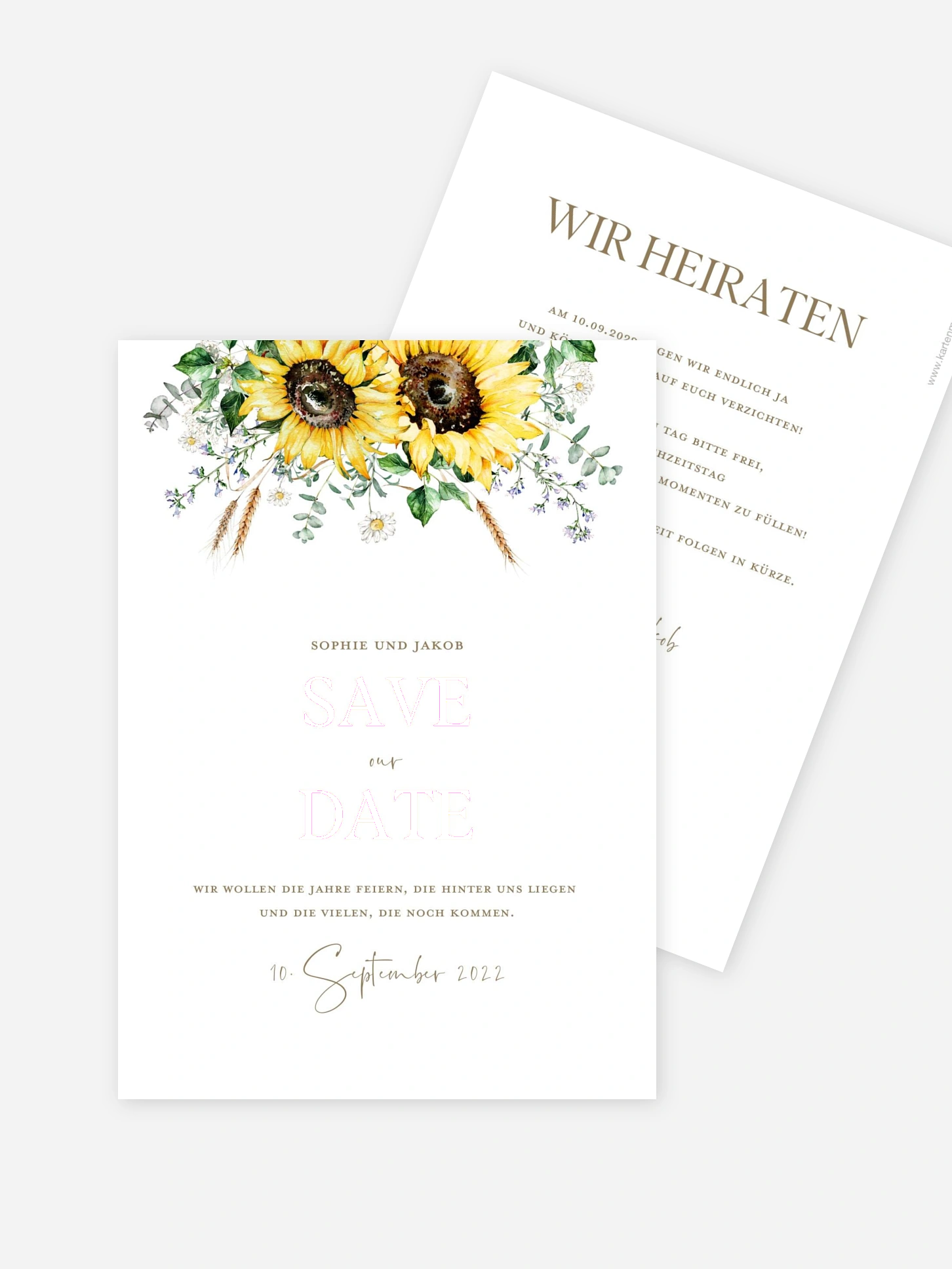 Save-the-Date Karte Sunflower Dream