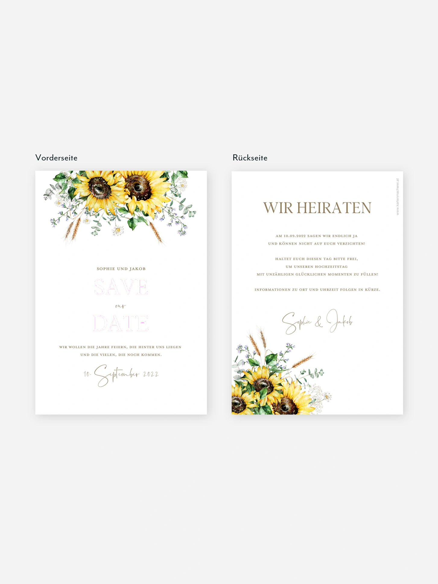 Save-the-Date Karte Sunflower Dream