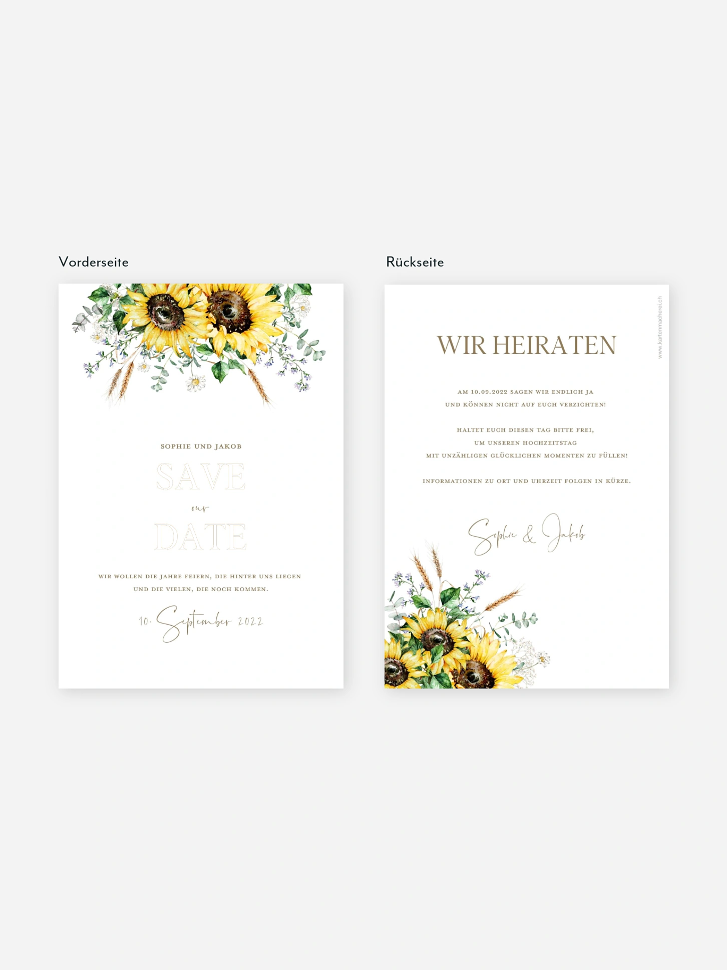 Save-the-Date Karte Sunflower Dream