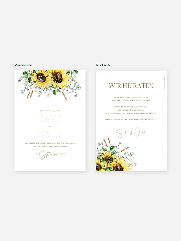 Save-the-Date Karte Sunflower Dream
