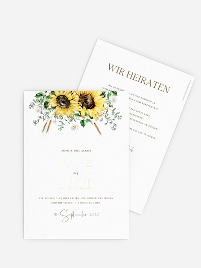 Save-the-Date Karte Sunflower Dream