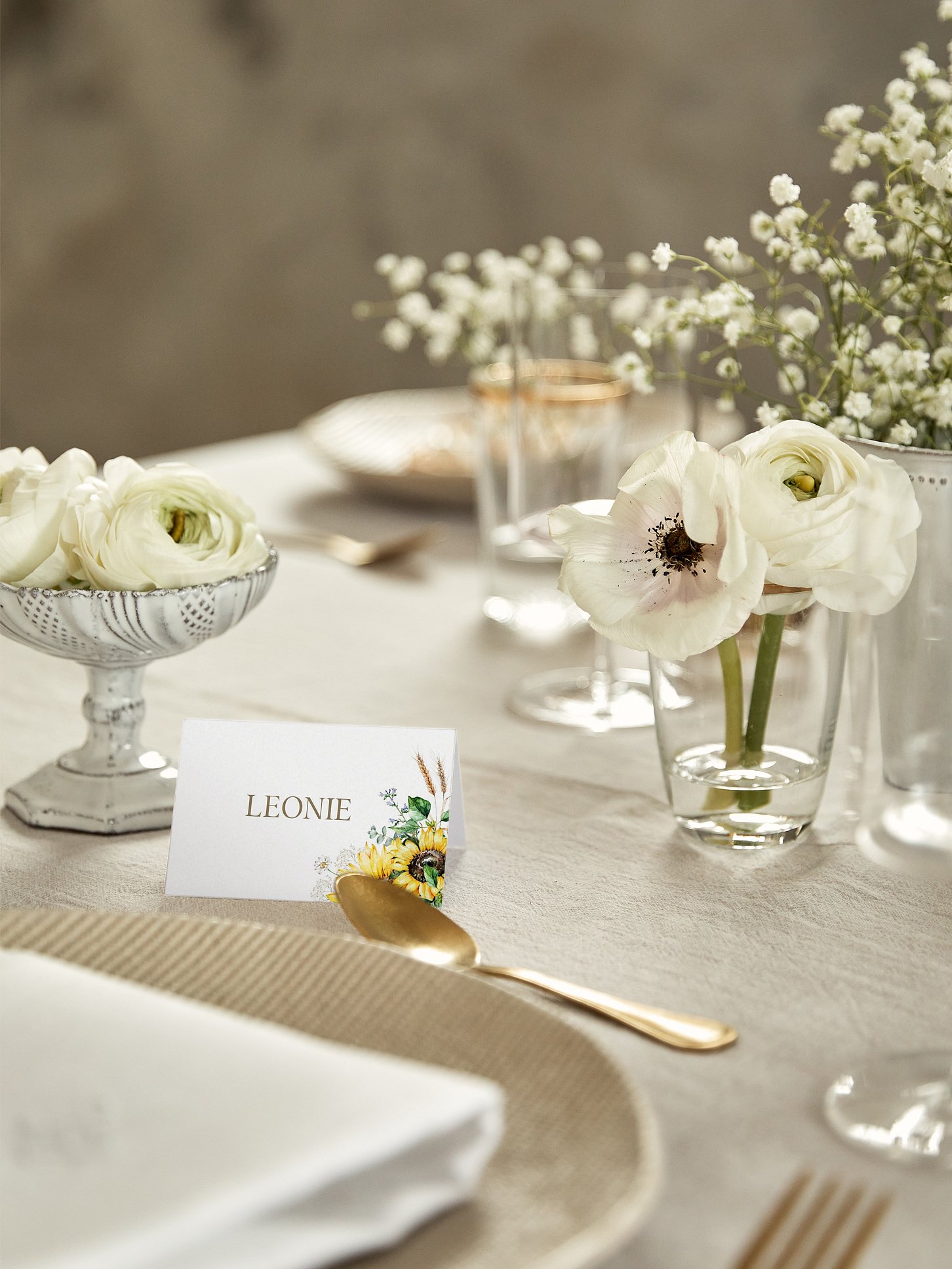 Tischkarte Hochzeit Sunflower Dream