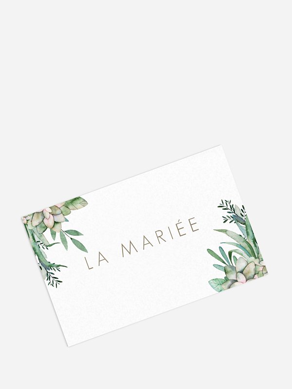 Marque-place mariage Succulentes