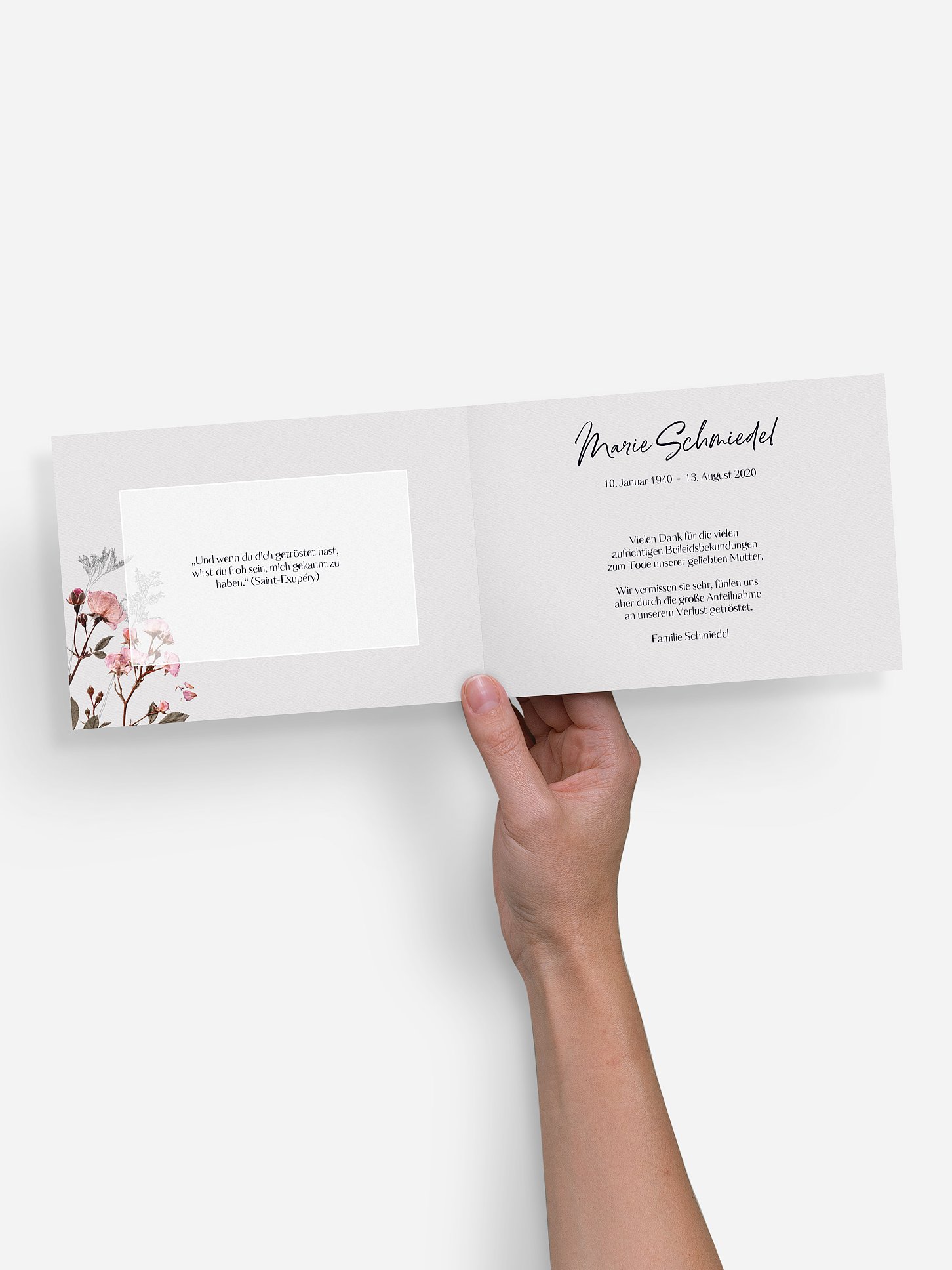 Trauerdanksagung Herbarium