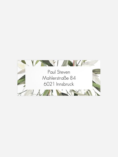 Absenderaufkleber Konfirmation und Kommunion Italia