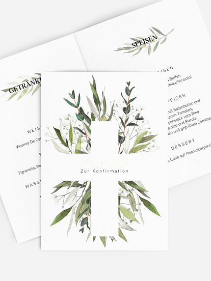 Menükarte Konfirmation Italia