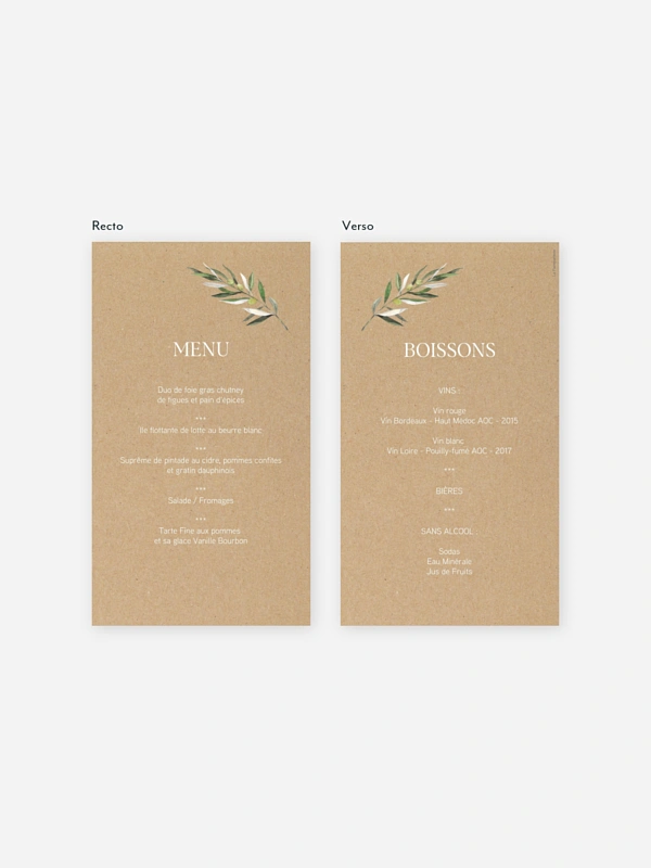Menu baptême Italia