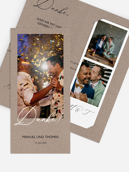 Dankeskarte Hochzeit Rustic Chic