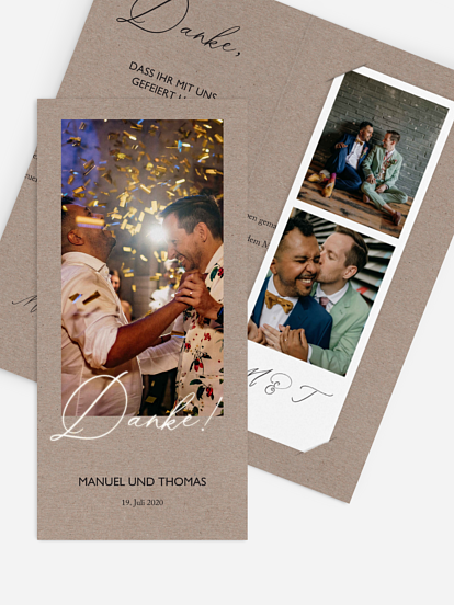 Dankeskarte Hochzeit Rustic Chic