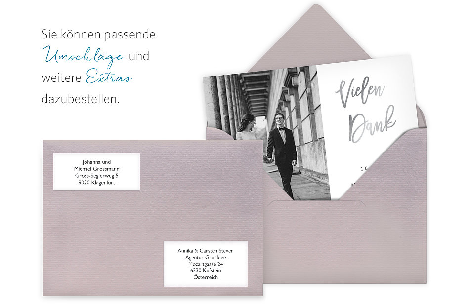 Dankeskarte Hochzeit Goldrush