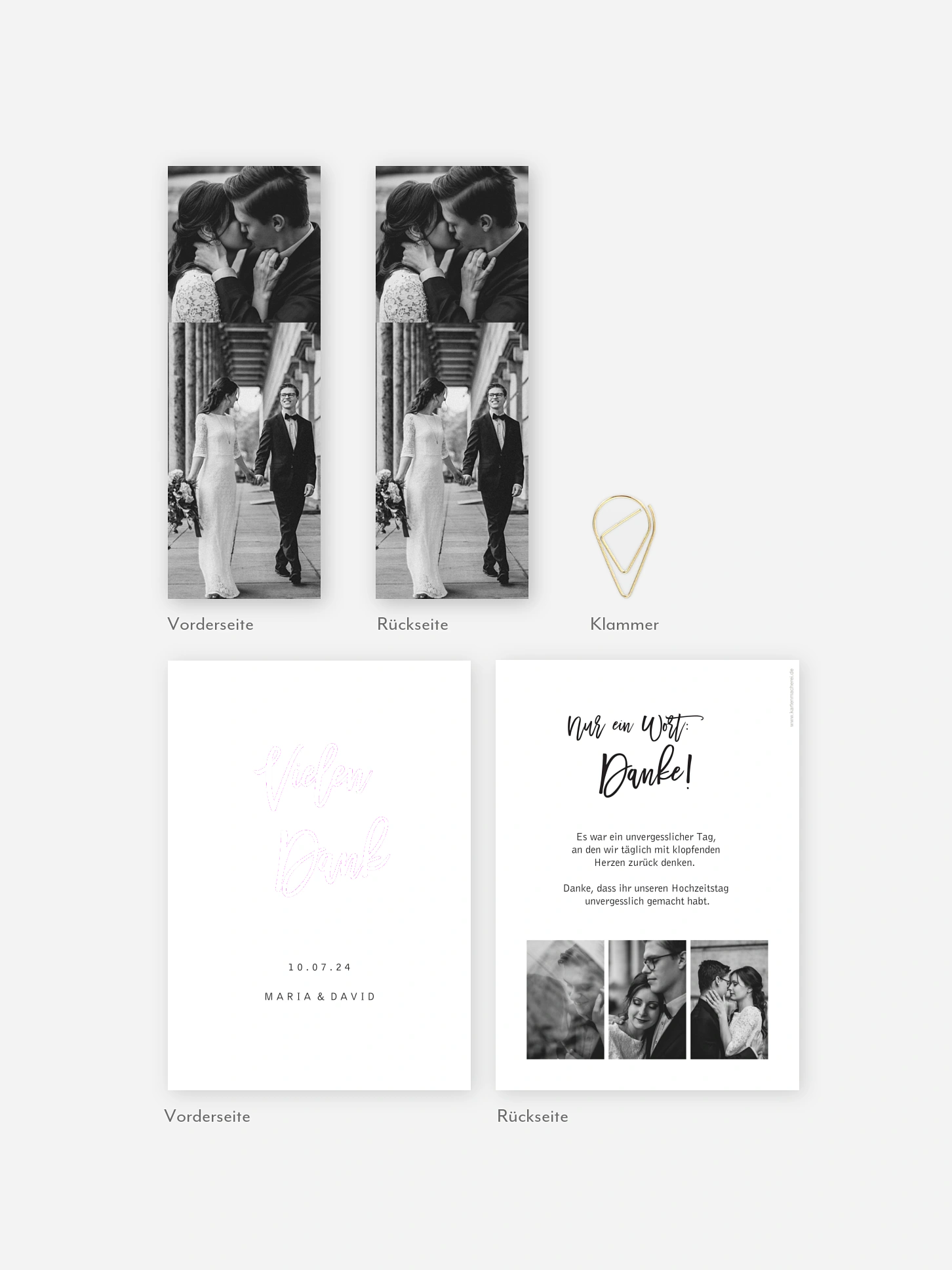 Dankeskarte Hochzeit Goldrush