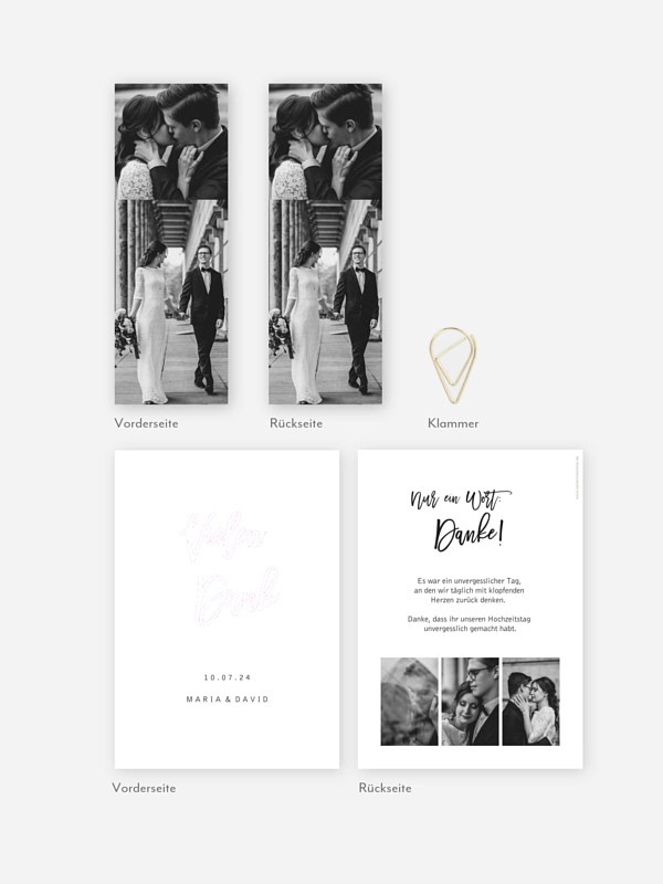 Dankeskarte Hochzeit Goldrush