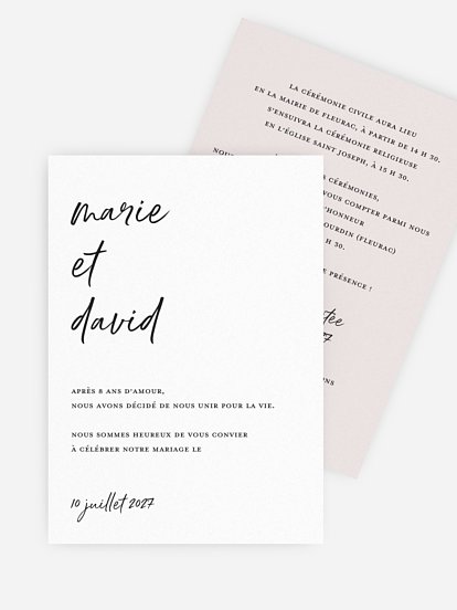Faire-part de mariage Typo moderne