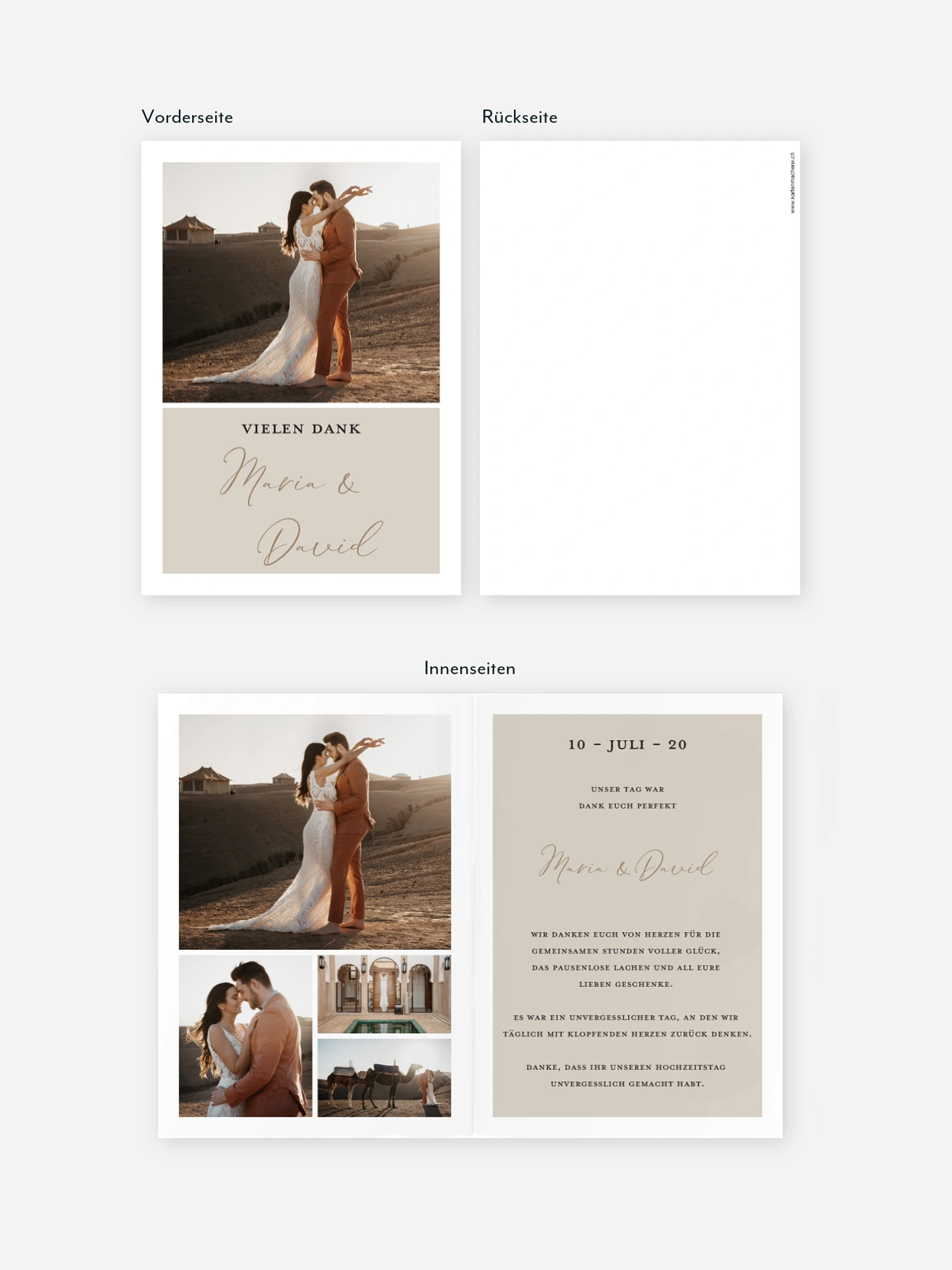 Dankeskarte Hochzeit Timeless