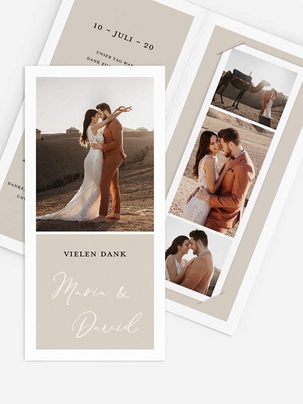 Dankeskarte Hochzeit Timeless