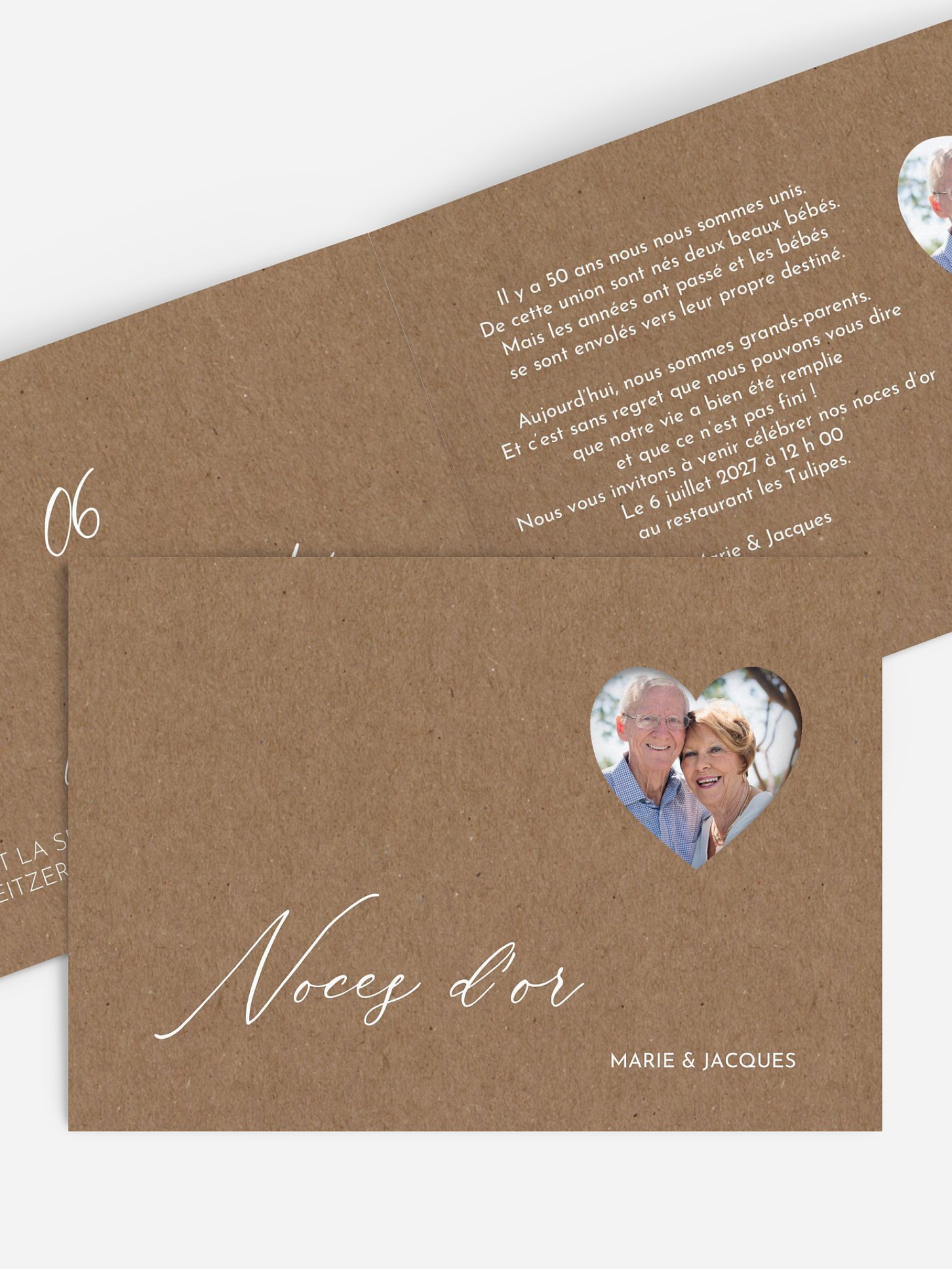 Invitation anniversaire mariage 50 ans Fist Love