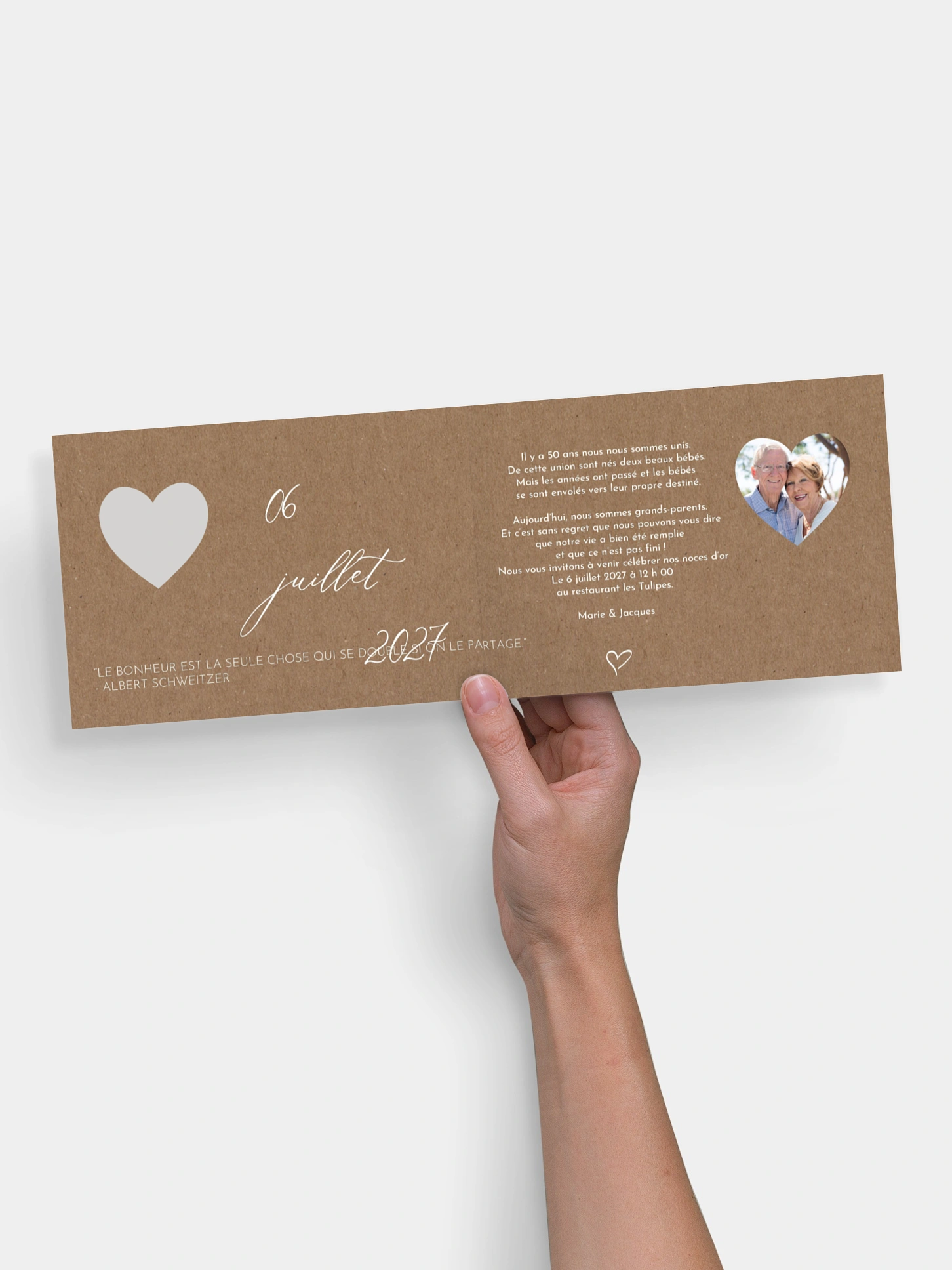 Invitation anniversaire mariage 50 ans Fist Love