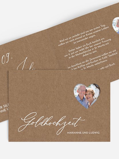 Einladung zur Goldenen Hochzeit First Love