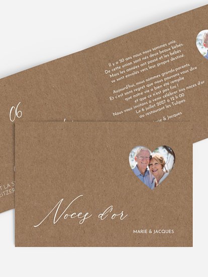 Invitation anniversaire mariage 50 ans Fist Love