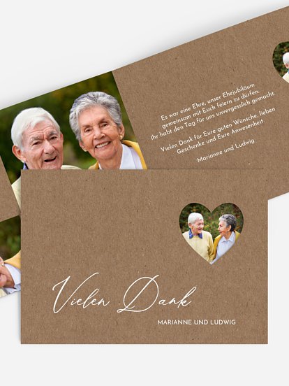 Danksagung zur Goldenen Hochzeit First Love