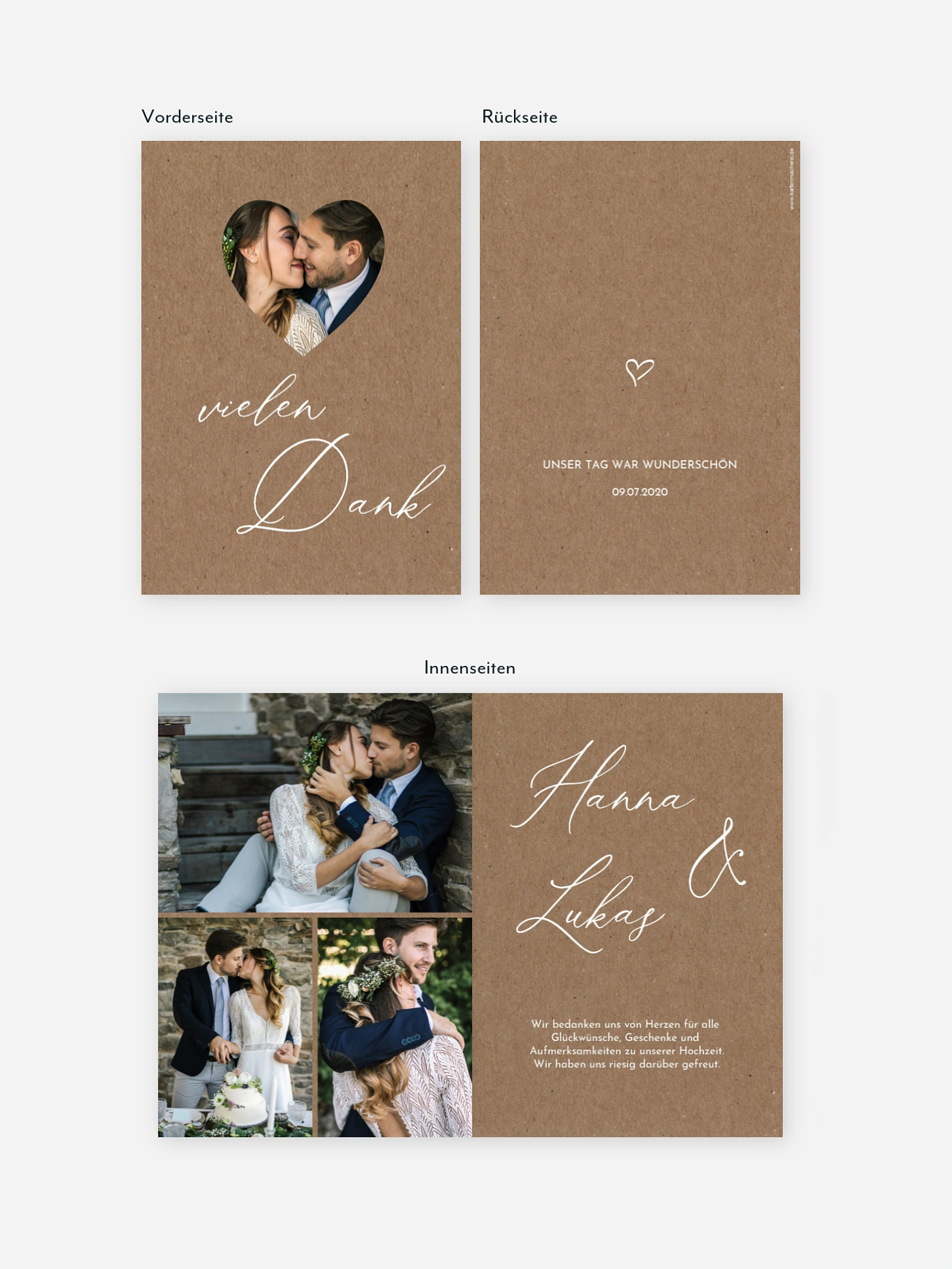 Dankeskarte Hochzeit First Love