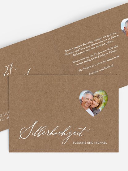 Einladung zur Silberhochzeit First Love