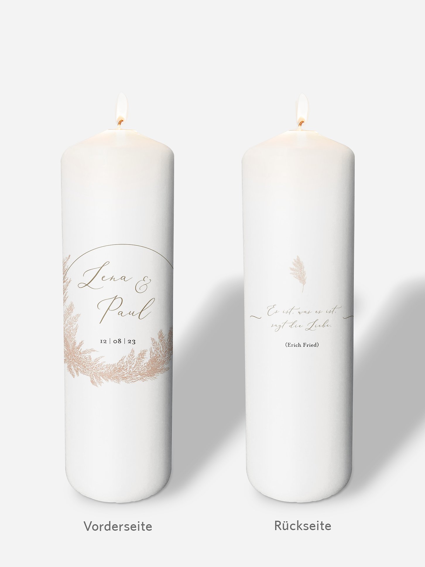 Hochzeitskerze Blush Pampas