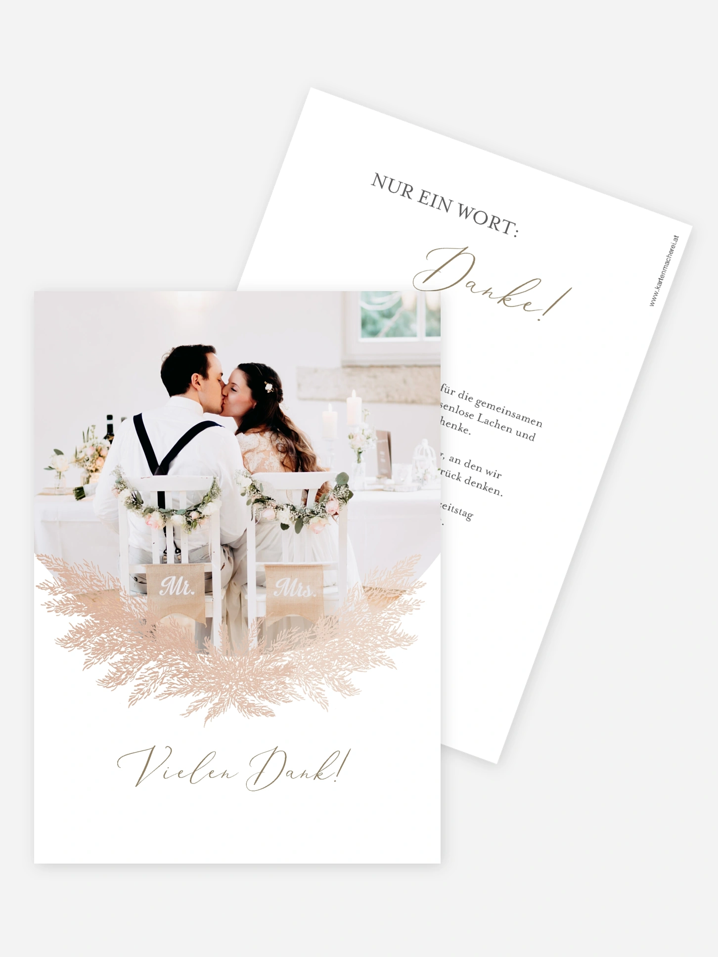 Dankeskarte Hochzeit Blush Pampas