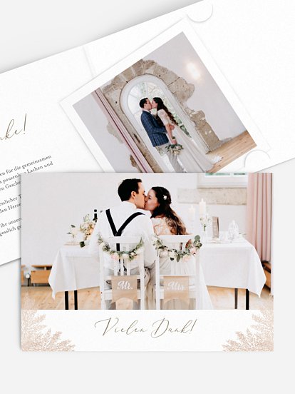 Dankeskarte Hochzeit Blush Pampas